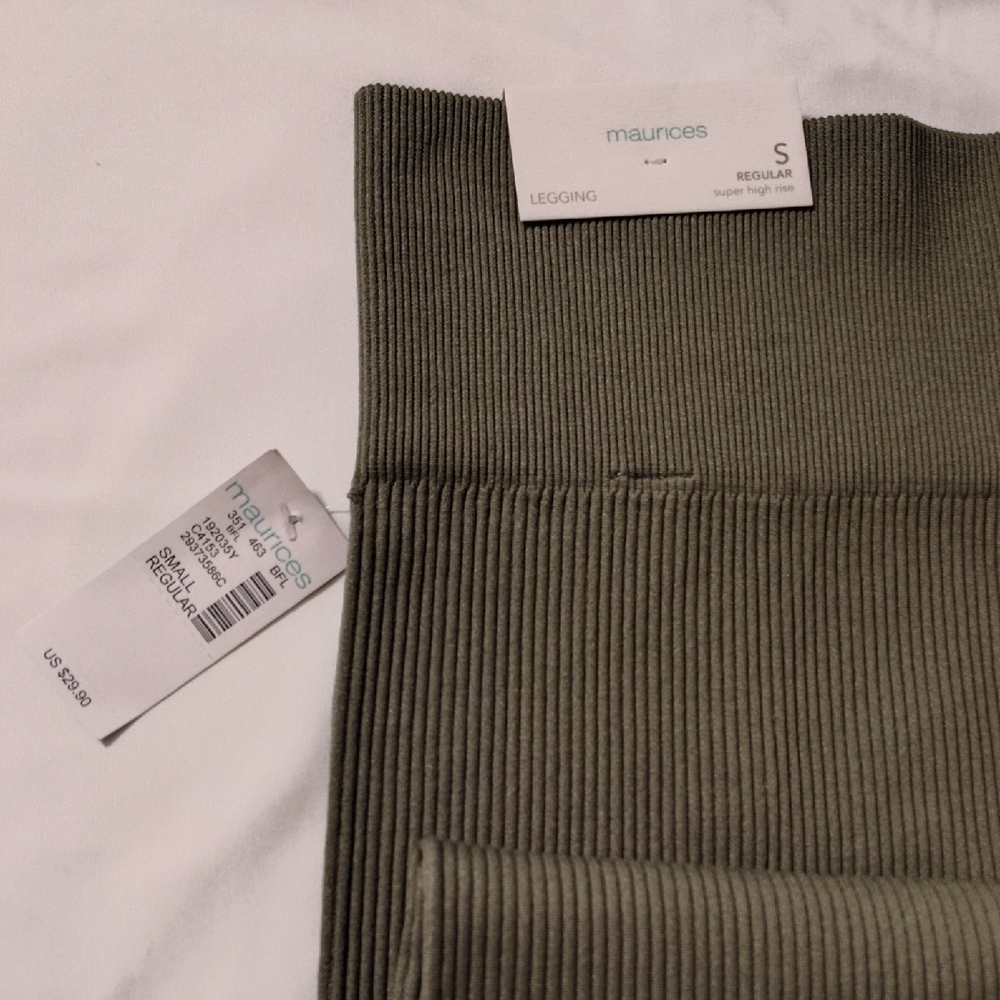 Maurices Sage Ribbed Super High Rise Leggings